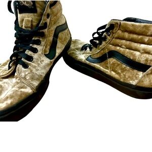 Gold Velvet Vans Skate hi top Sneaker Size 7 M